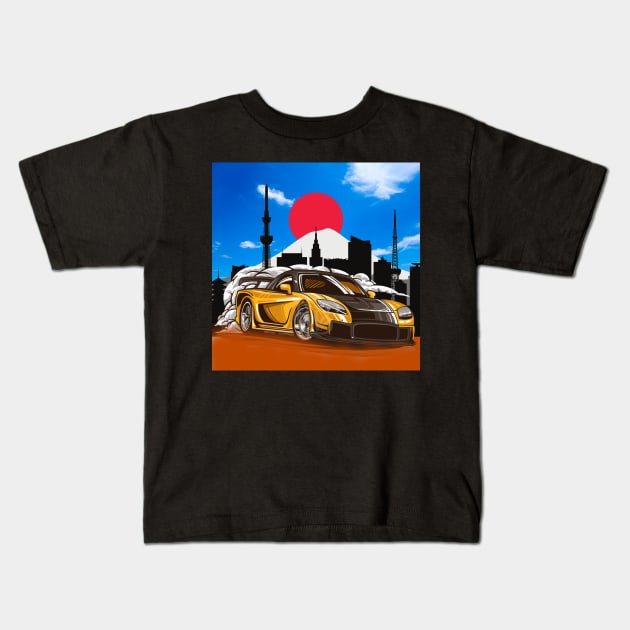 Tokyo drift rx7 Veilside Kids T-Shirt by MOTOSHIFT